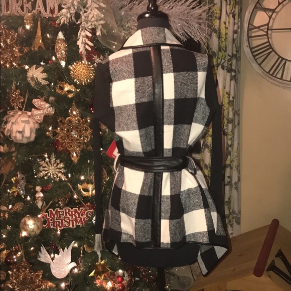 NWOT Sweater Jacket with Vegan Leather Trim Large - Picture 4 of 4